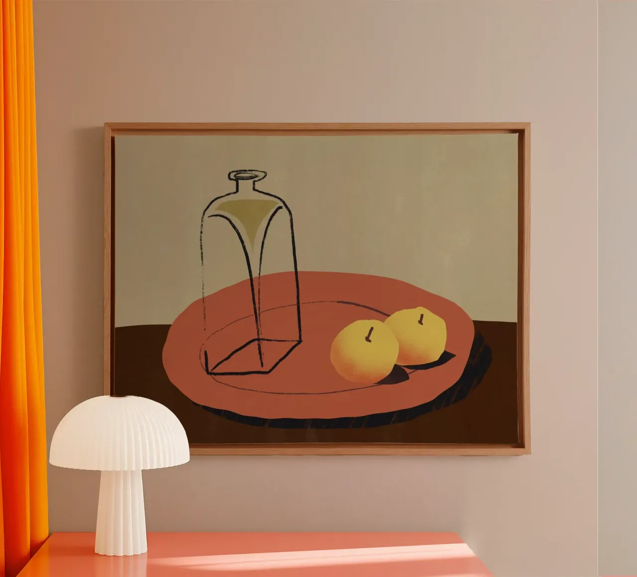 Rotes Tablett Leinwand mit Schattenfugenrahmen von Little Dean