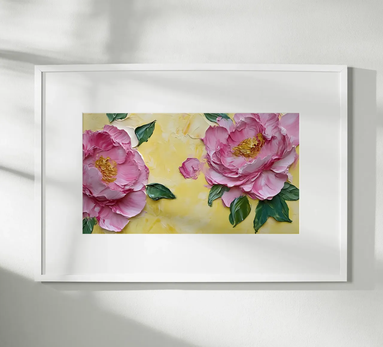 Getextureerde roze pioenen - Impasto bloemsierkunstdruk poster van ClubArt
