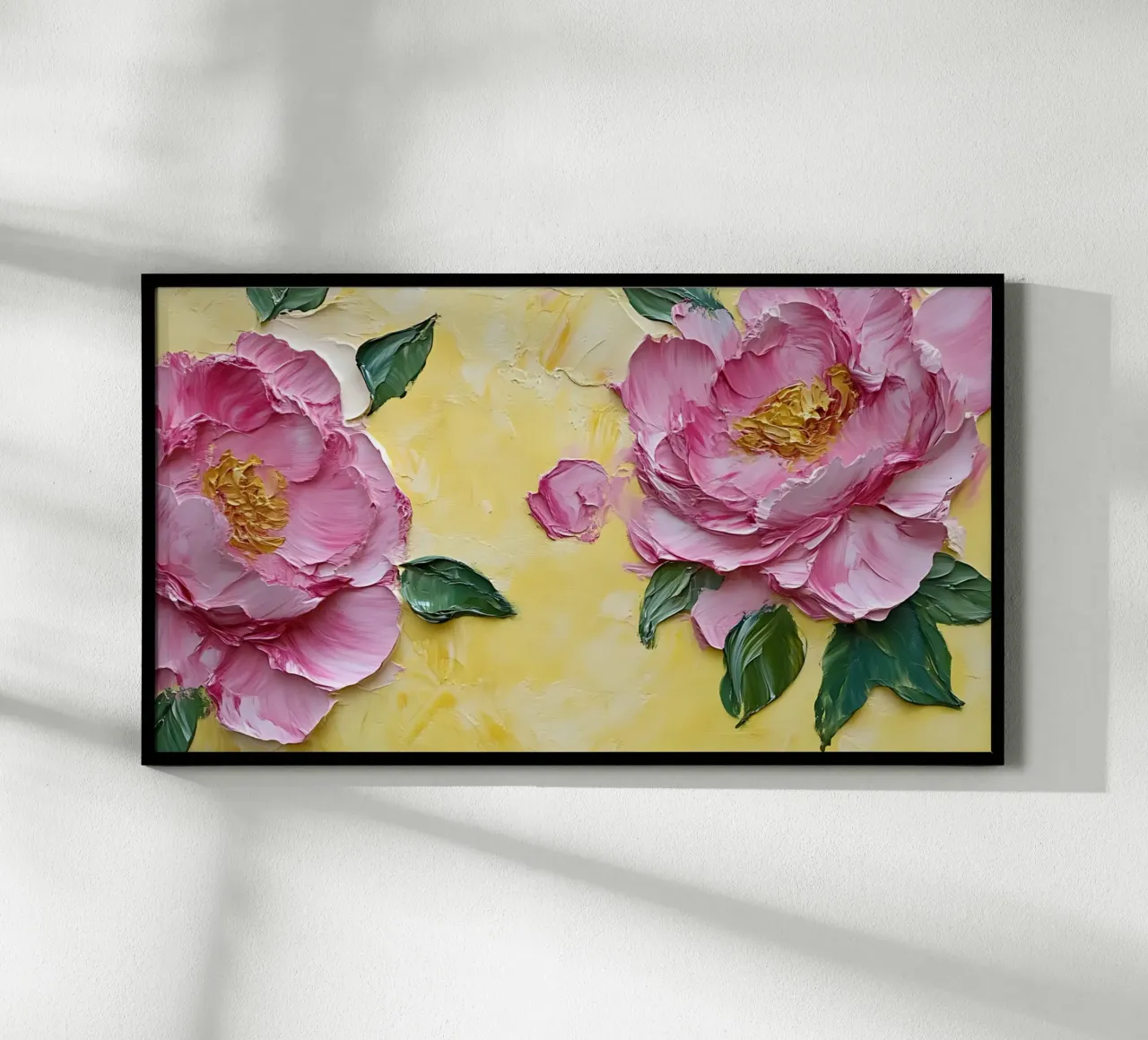 Getextureerde roze pioenen - Impasto bloemsierkunstdruk poster van ClubArt
