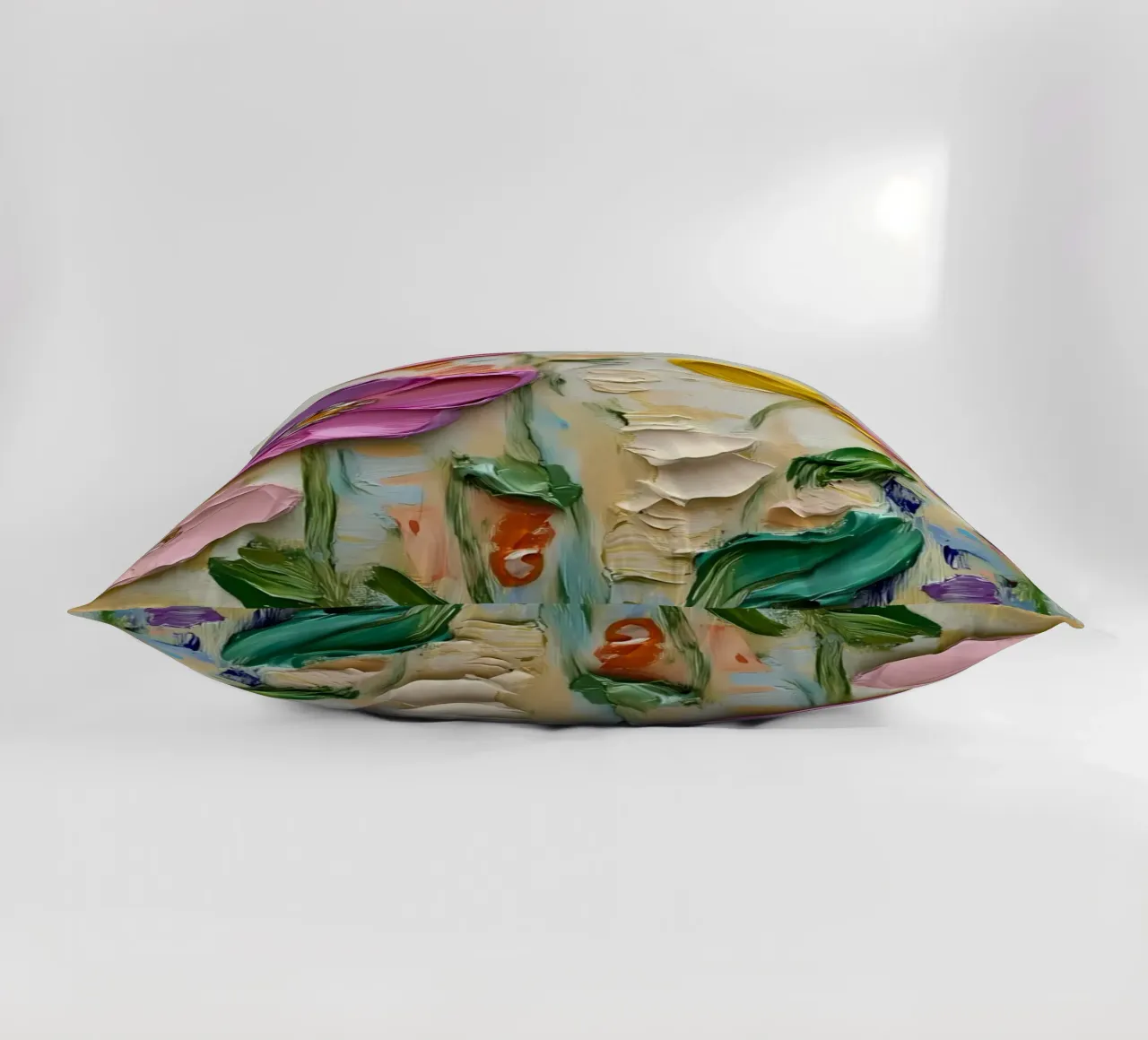 Giardino floreale strutturato - Fiori pastello in 3D Impasto cuscino da ClubArt