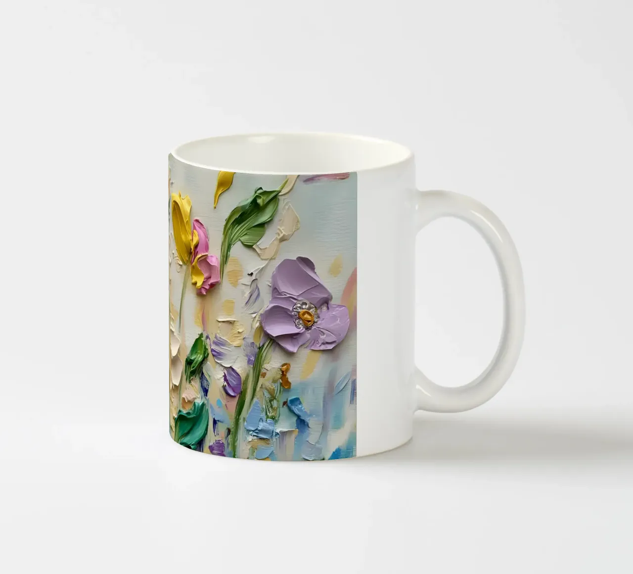 Giardino floreale strutturato - Fiori pastello in 3D Impasto tazza in ceramica da ClubArt