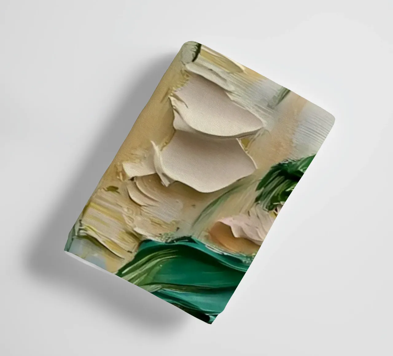 Strukturierter Blumengarten - 3D Impasto Pastellblüten Handtuch von ClubArt