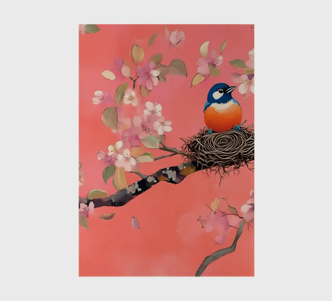 Fiori di ciliegio e uccelli - arte aviaria di primavera diario da ClubArt