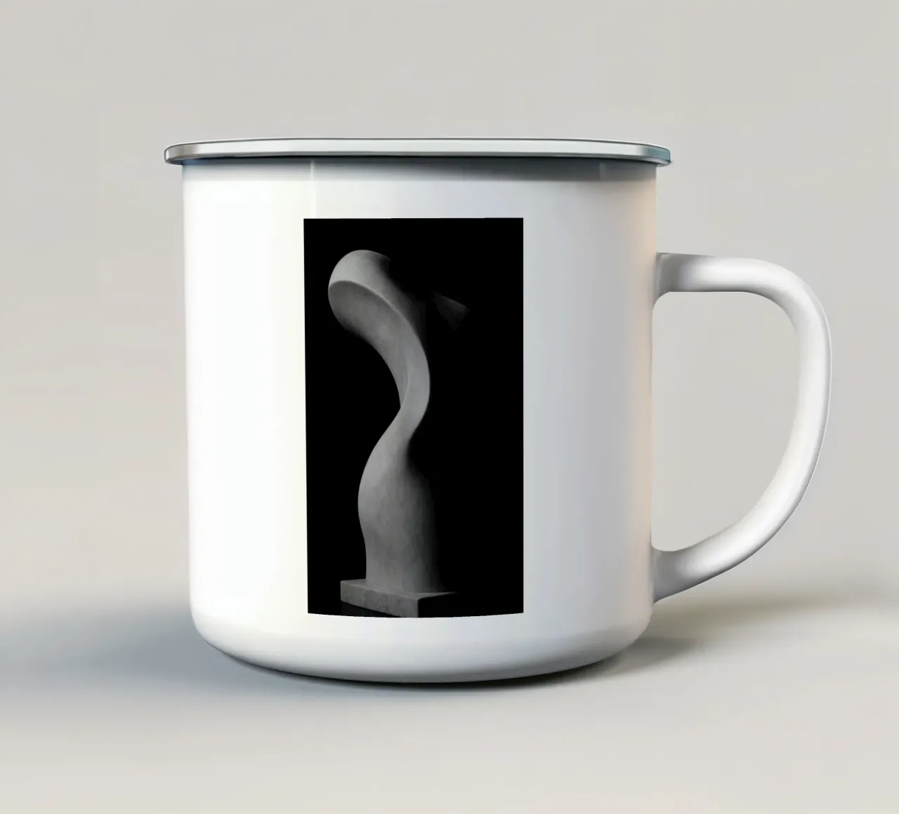 Curve di marmo - Scultura organica contemporanea tazza in smalto da Black & White