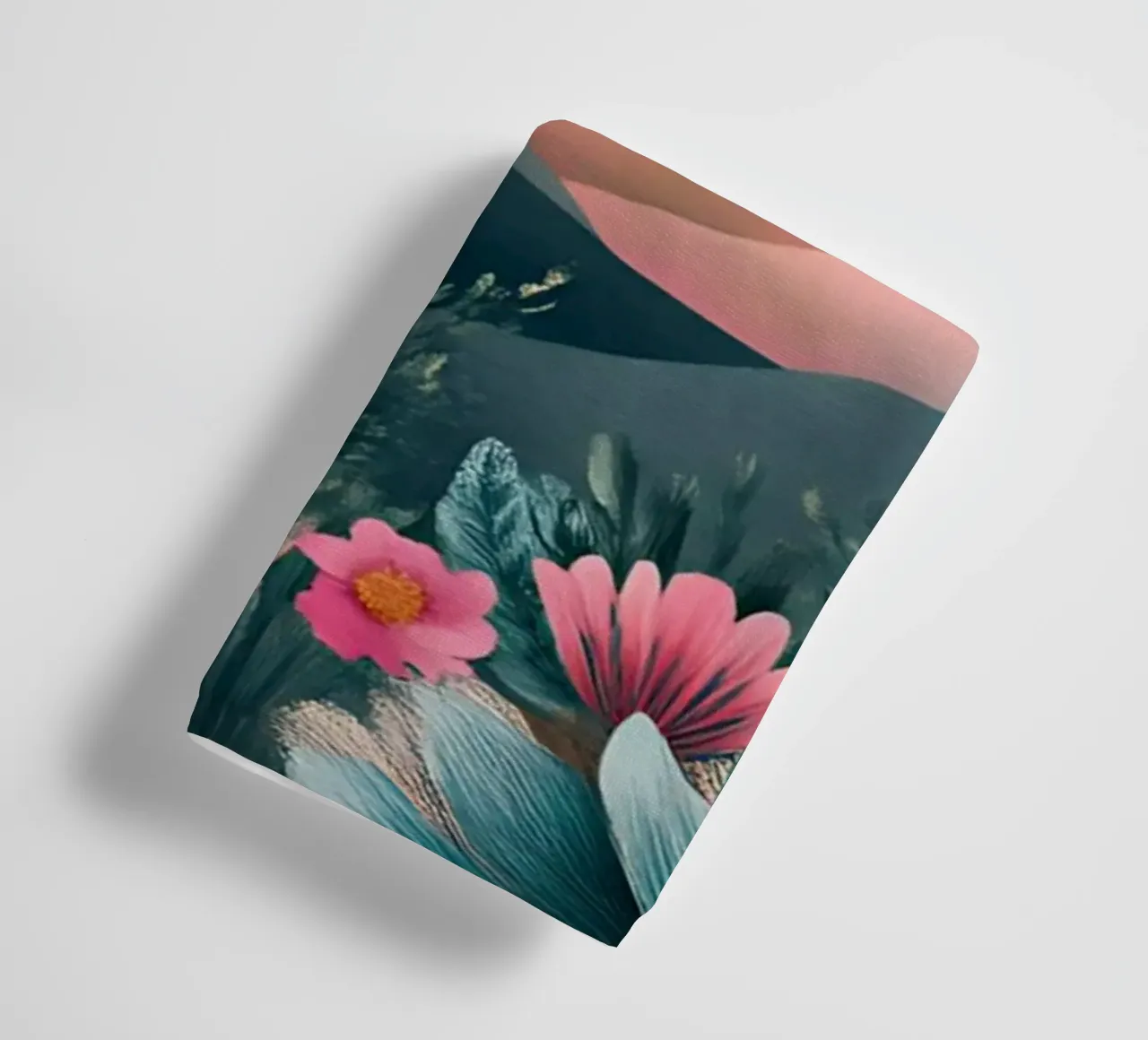 Roze woestijn droomlandschap - Boheemse cactus en bloemsierkunst badhanddoek van ClubArt