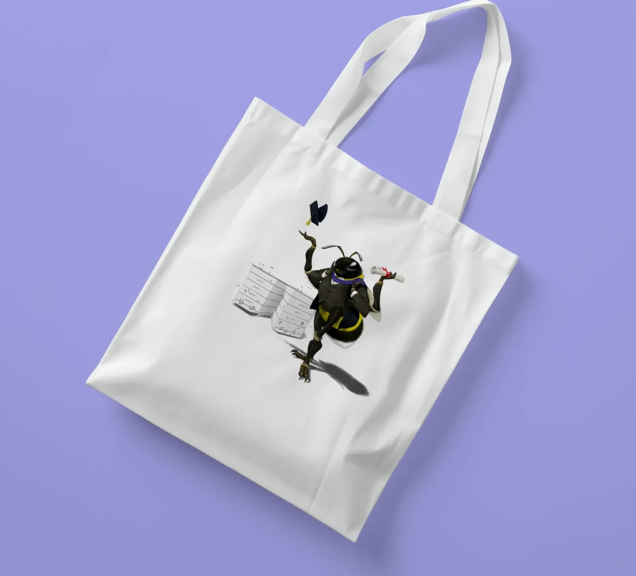 To Bee or Not to Bee (Wordless) borsa in juta da Rob Art | Illustration