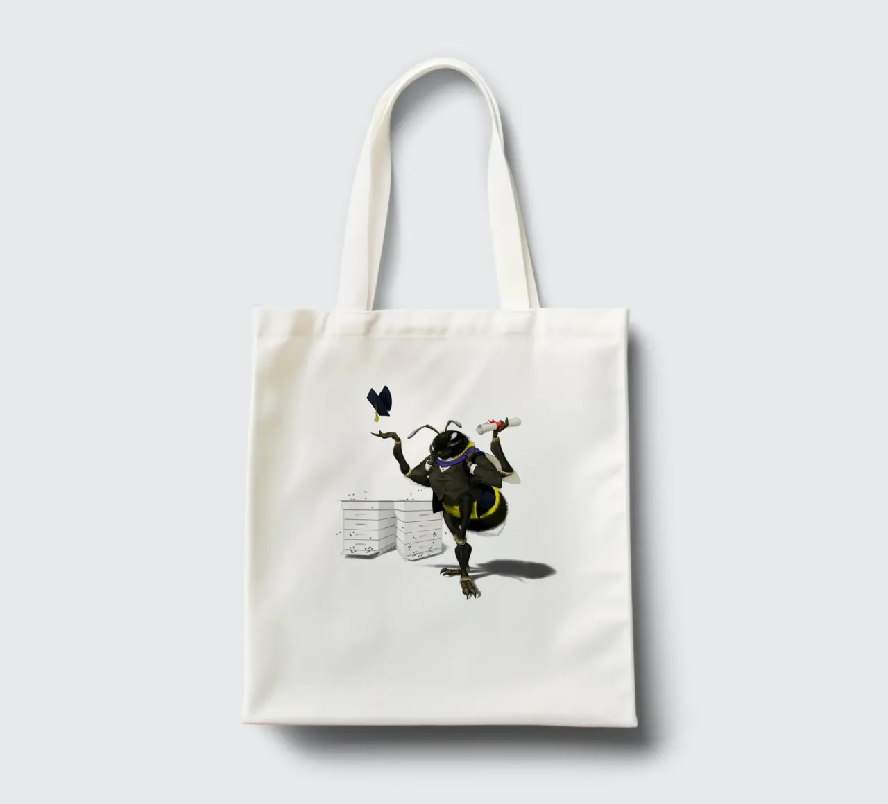 To Bee or Not to Bee (Wordless) borsa in juta da Rob Art | Illustration