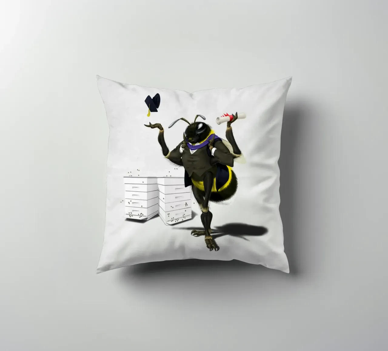 To Bee or Not to Bee (Wordless) cuscino da Rob Art | Illustration