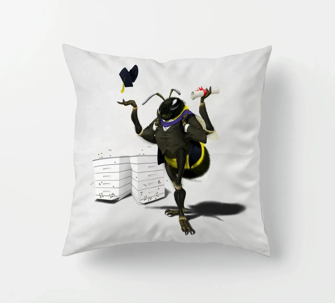 To Bee or Not to Bee (Wordless) cuscino da Rob Art | Illustration