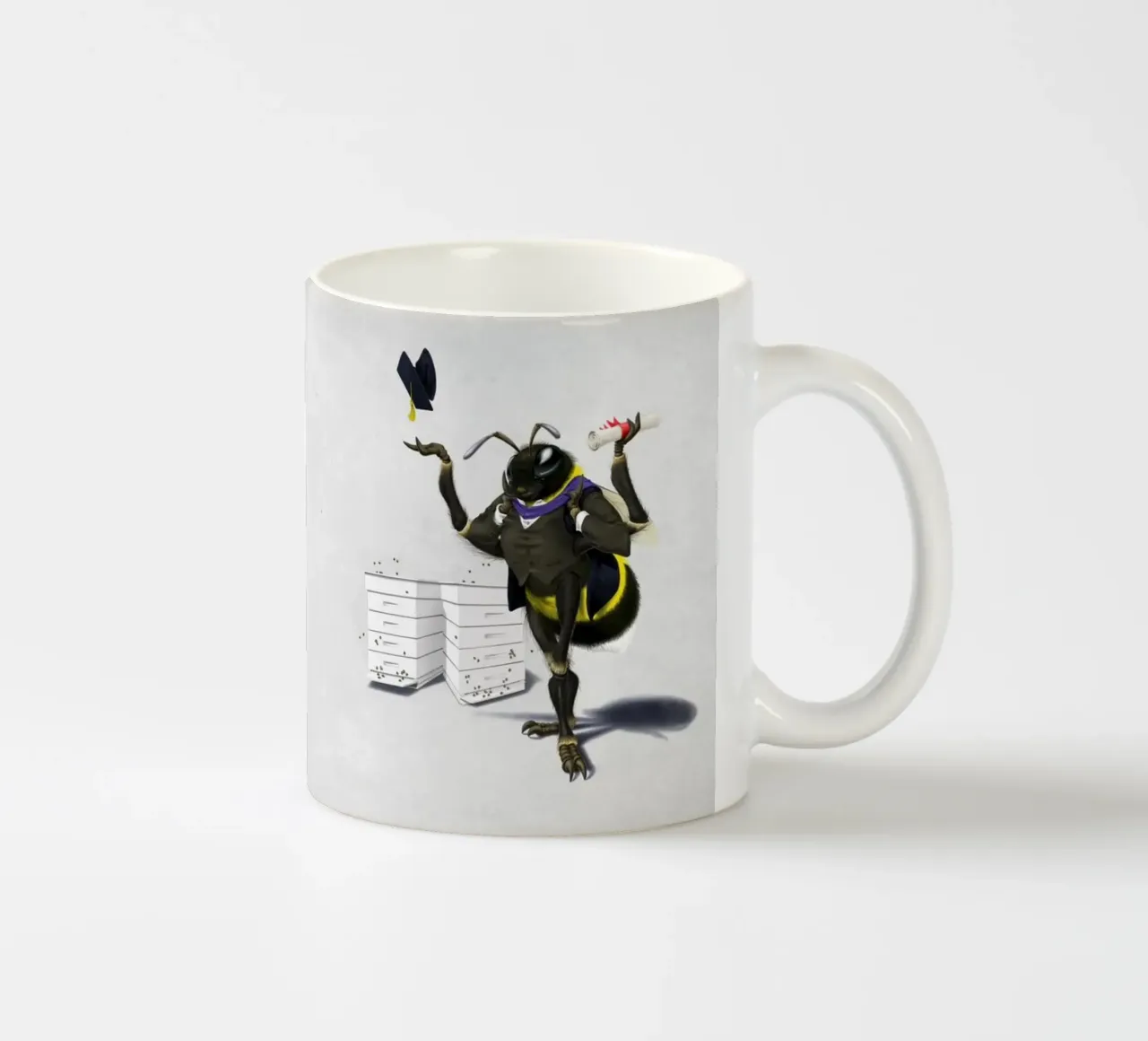 To Bee or Not to Bee (Wordless) tazza in ceramica da Rob Art | Illustration