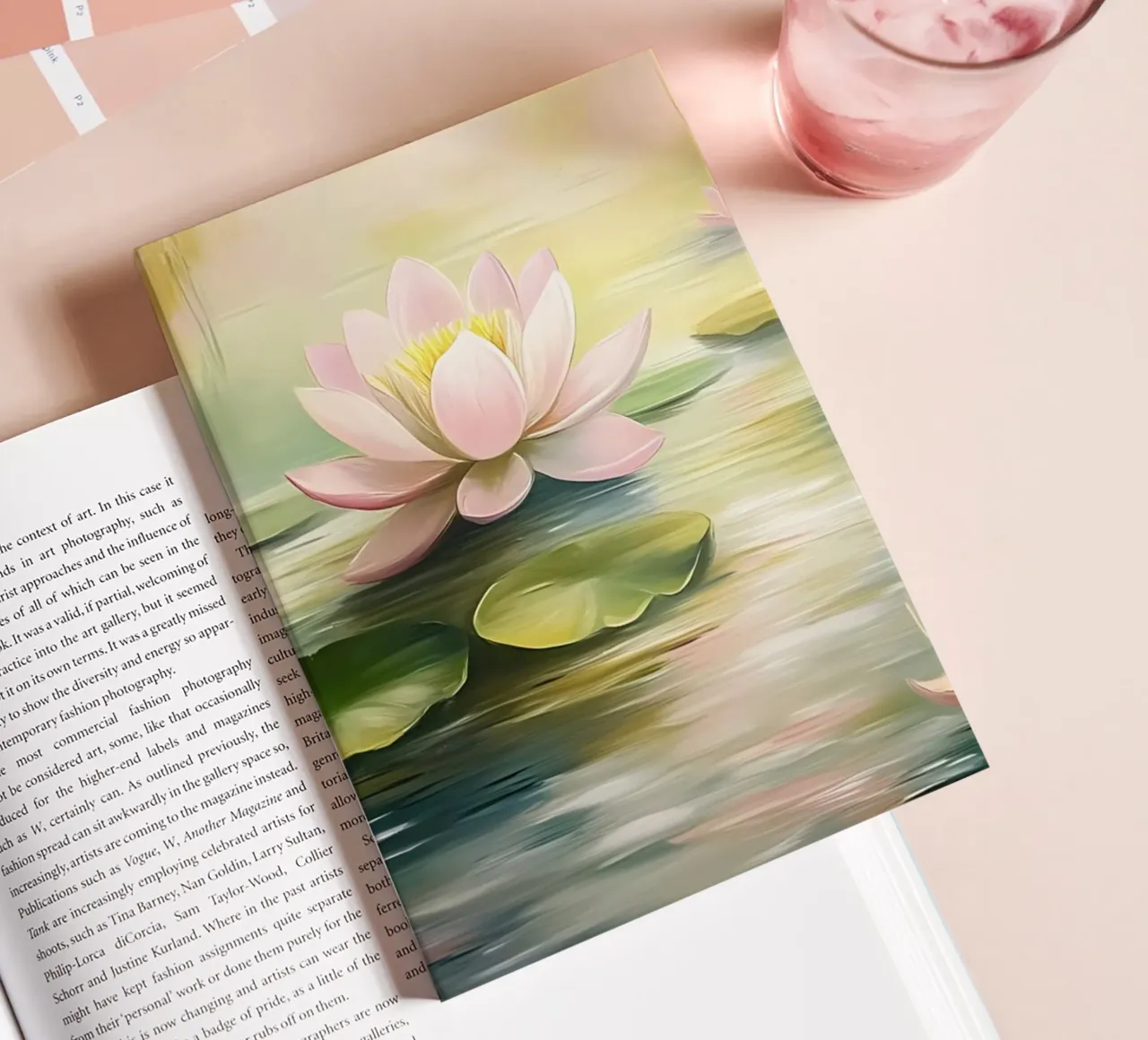 Gelassener Lotus-Teich - Impressionistische Seerosen-Kunst Notizbuch von ClubArt