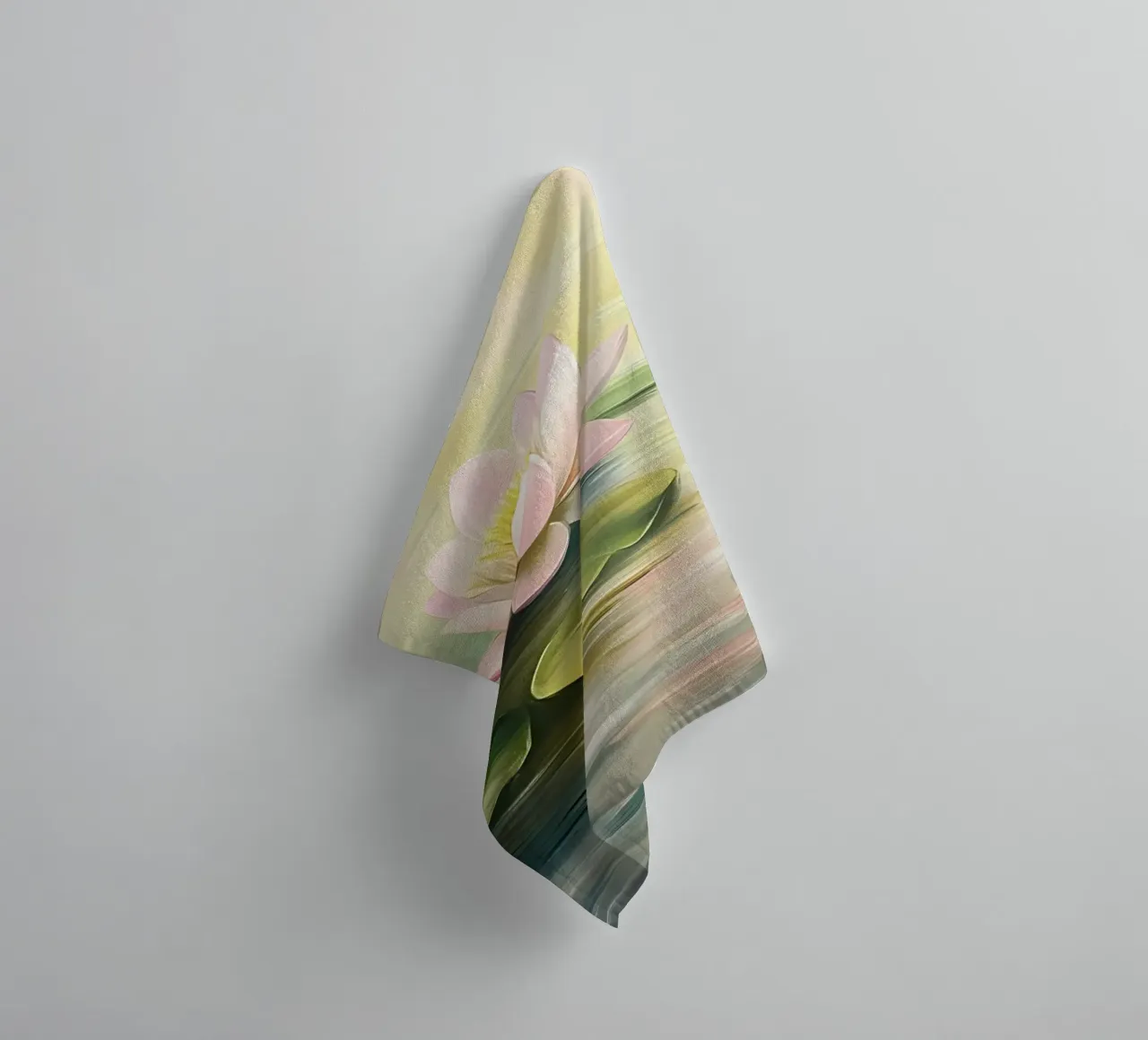 Serene Lotus Pond - Impressionistic Water Lily Art towel by ClubArt