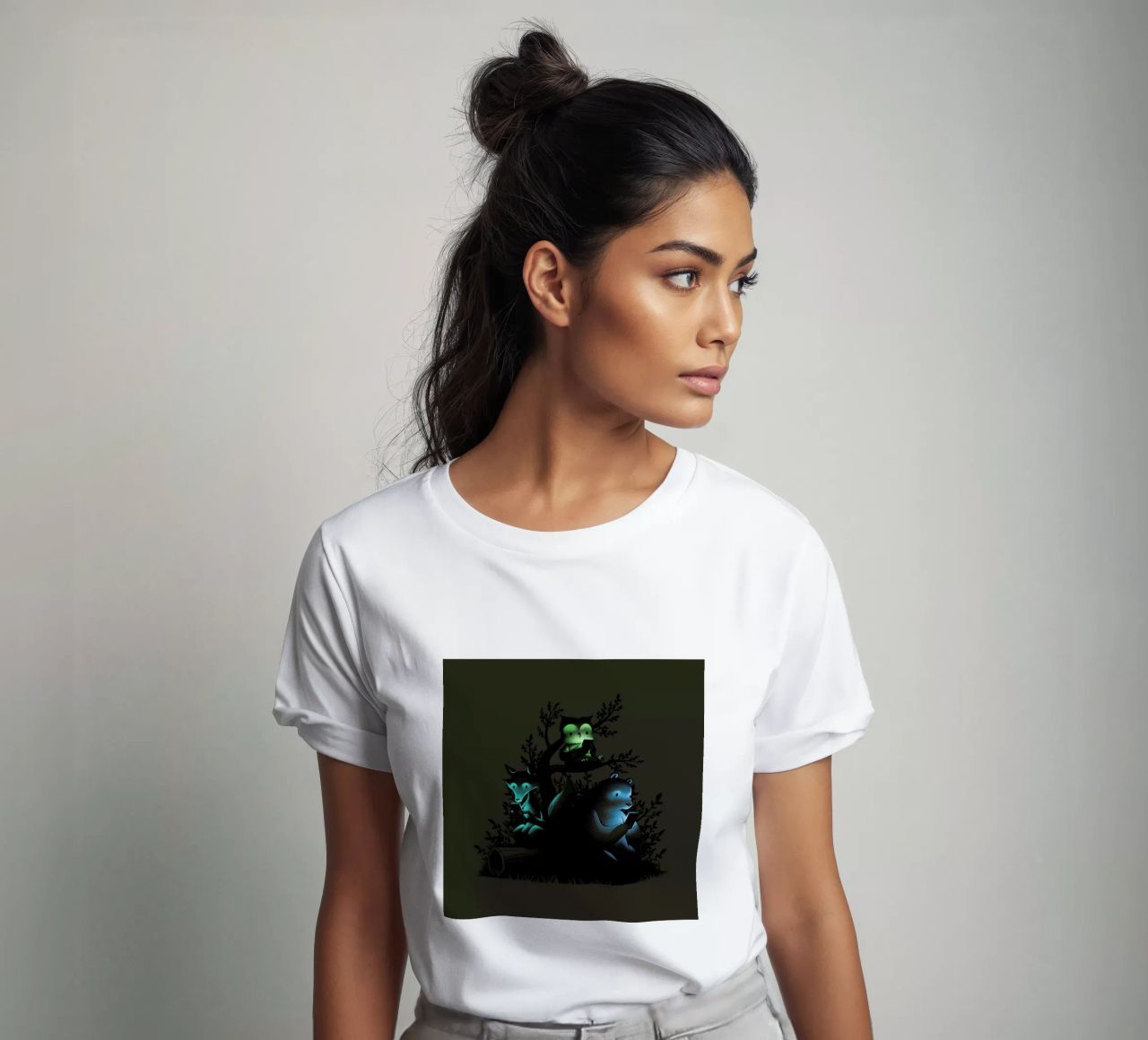 Connecting With The Forest Animals Using Phones t-shirt da Tobe Fonseca