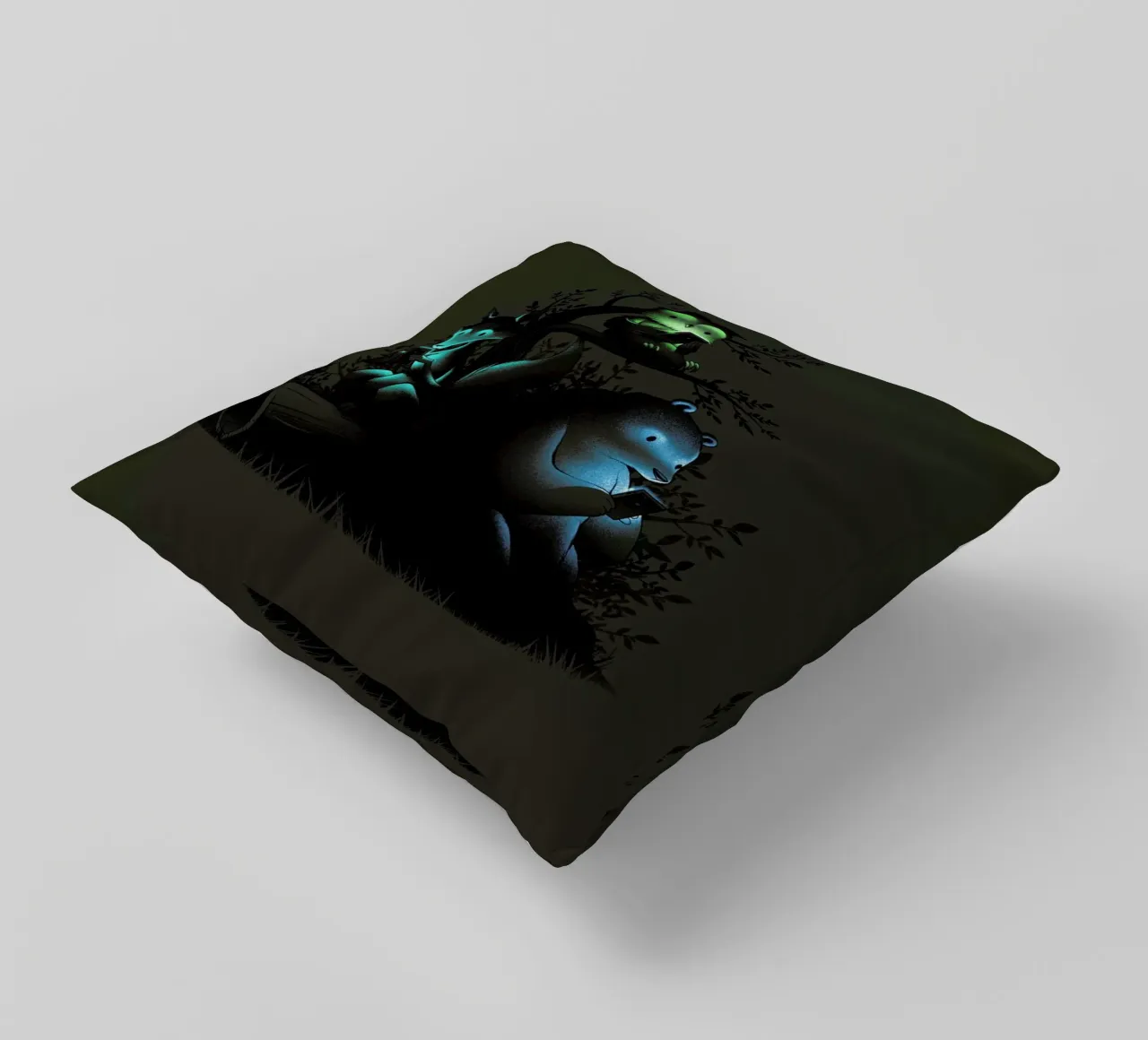 Connecting With The Forest Animals Using Phones cuscino da Tobe Fonseca