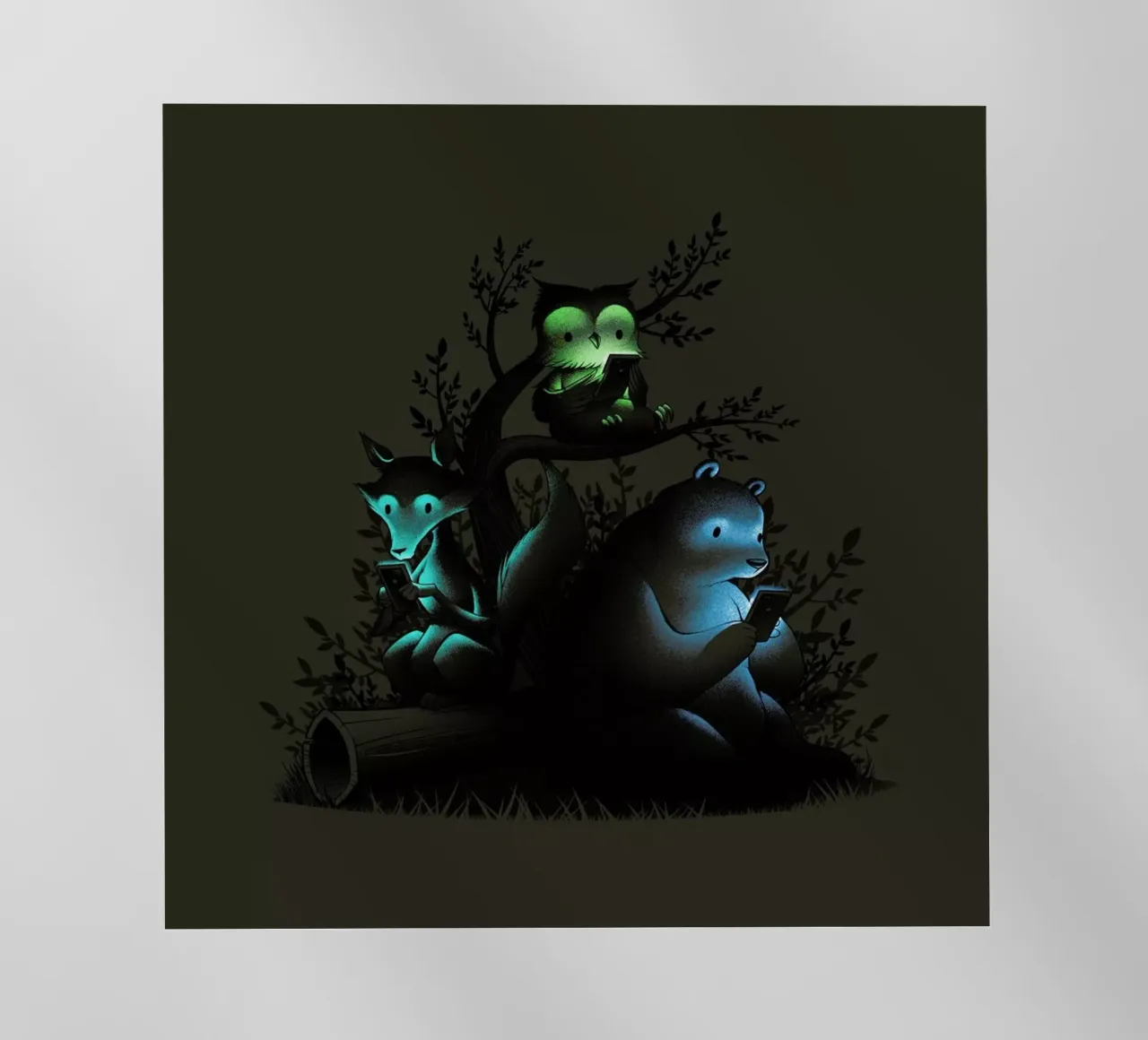 Connecting With The Forest Animals Using Phones pellicola backlit da Tobe Fonseca