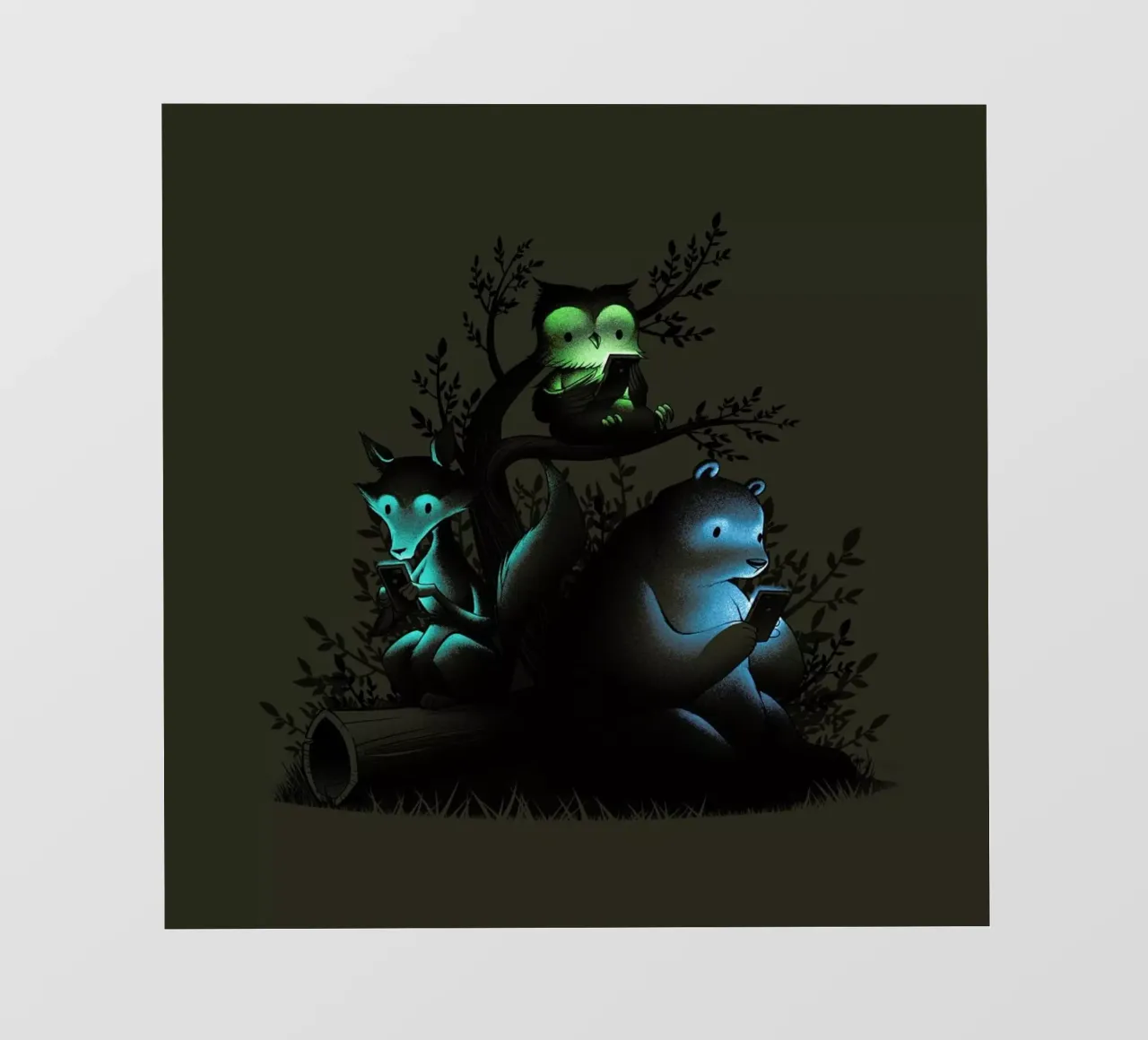 Connecting With The Forest Animals Using Phones PVC Plane von Tobe Fonseca