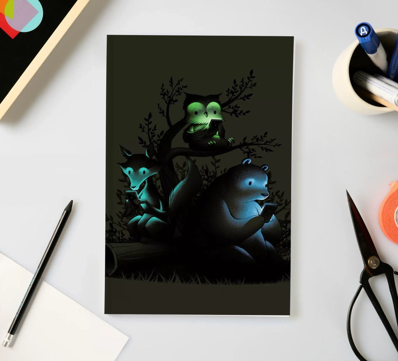 Connecting With The Forest Animals Using Phones notebook by Tobe Fonseca