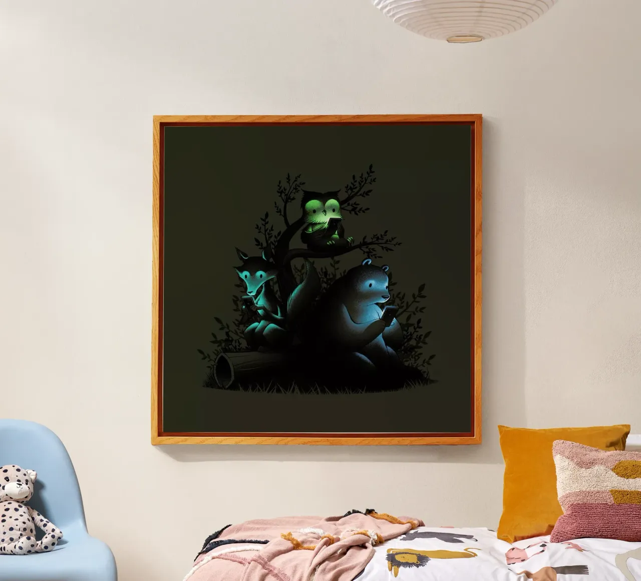 Connecting With The Forest Animals Using Phones plexiglass da Tobe Fonseca