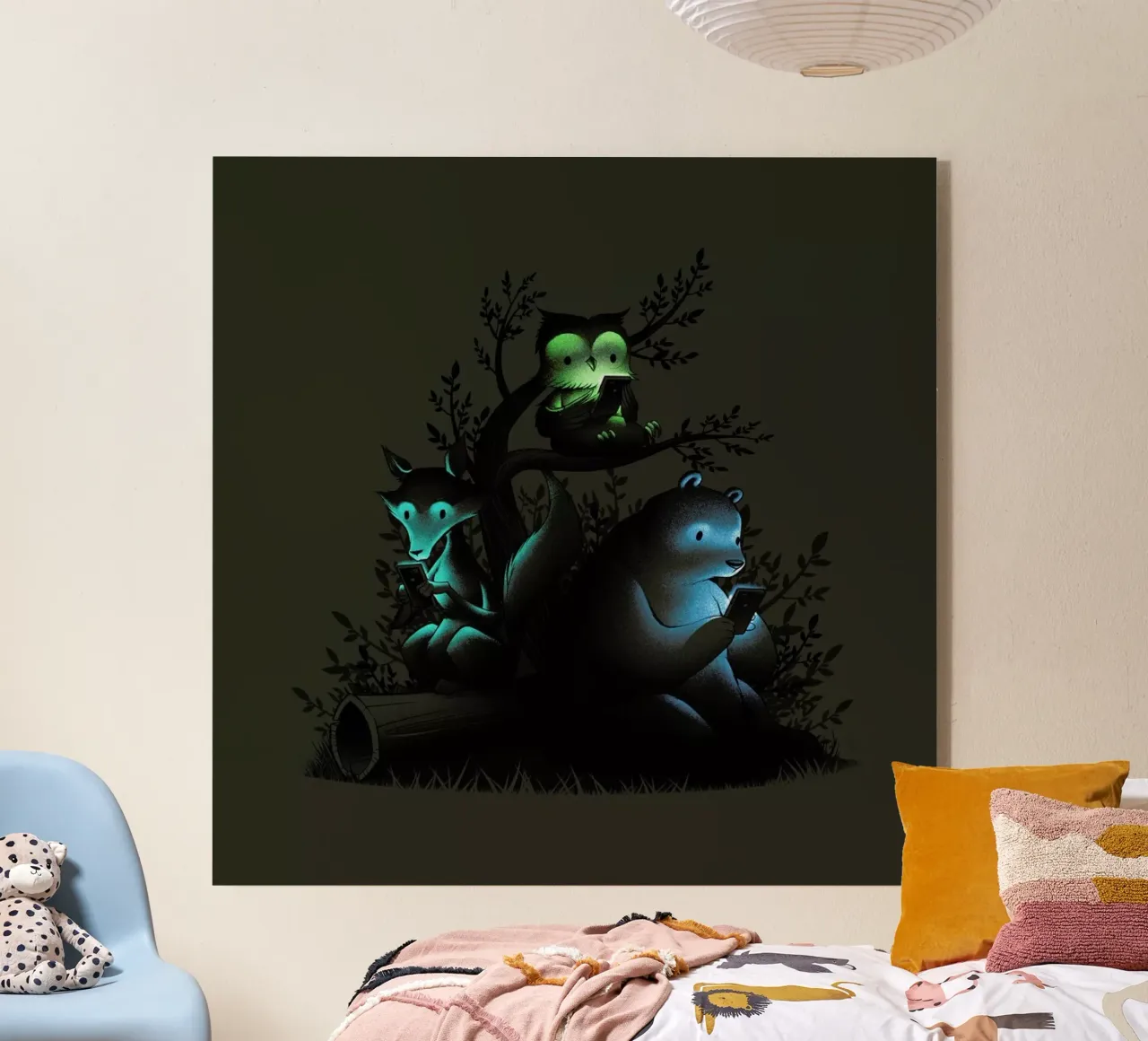 Connecting With The Forest Animals Using Phones plexiglass da Tobe Fonseca