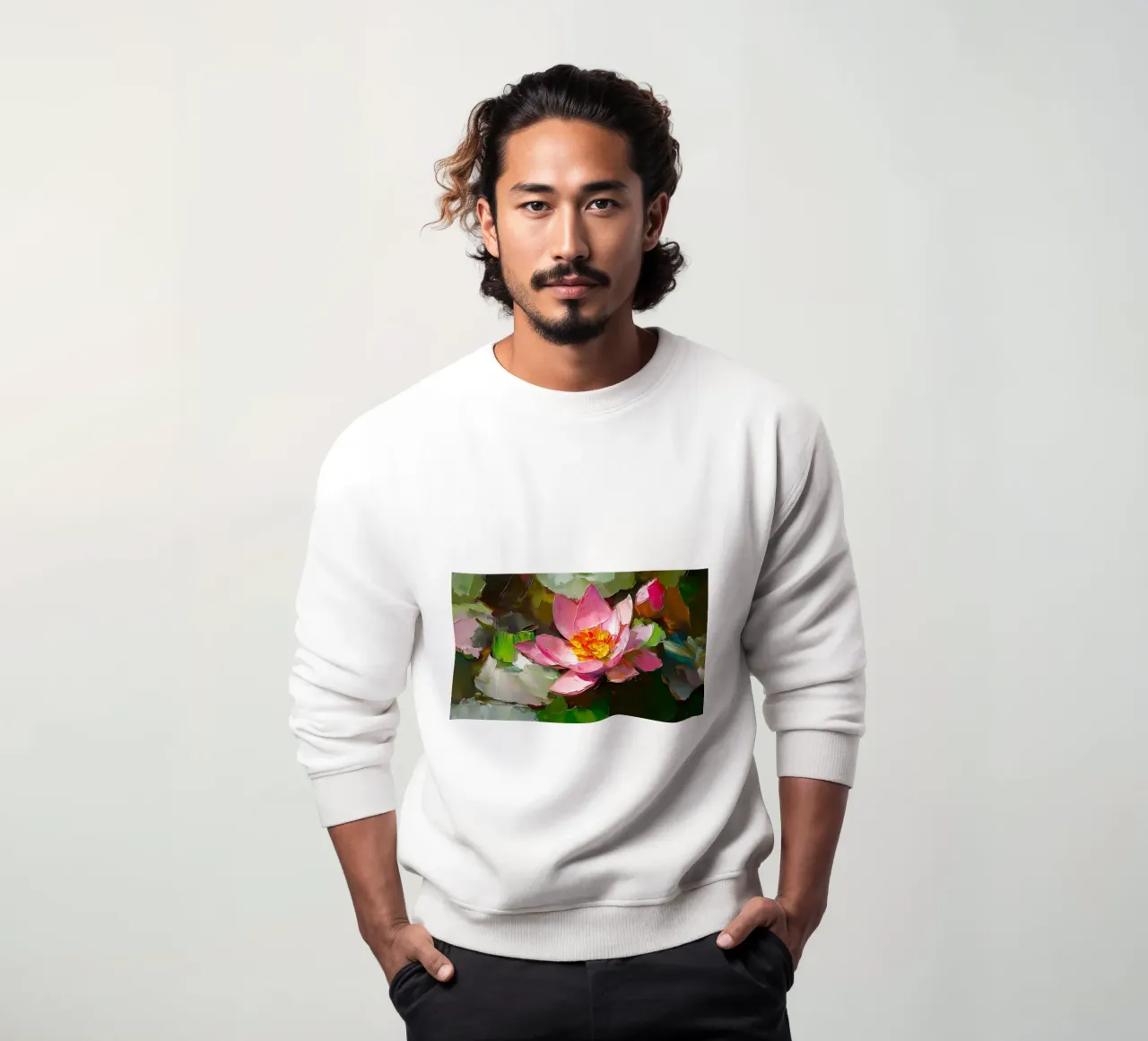 Fioritura di loto rosa testurizzato - Impasto di ninfee felpa da ClubArt