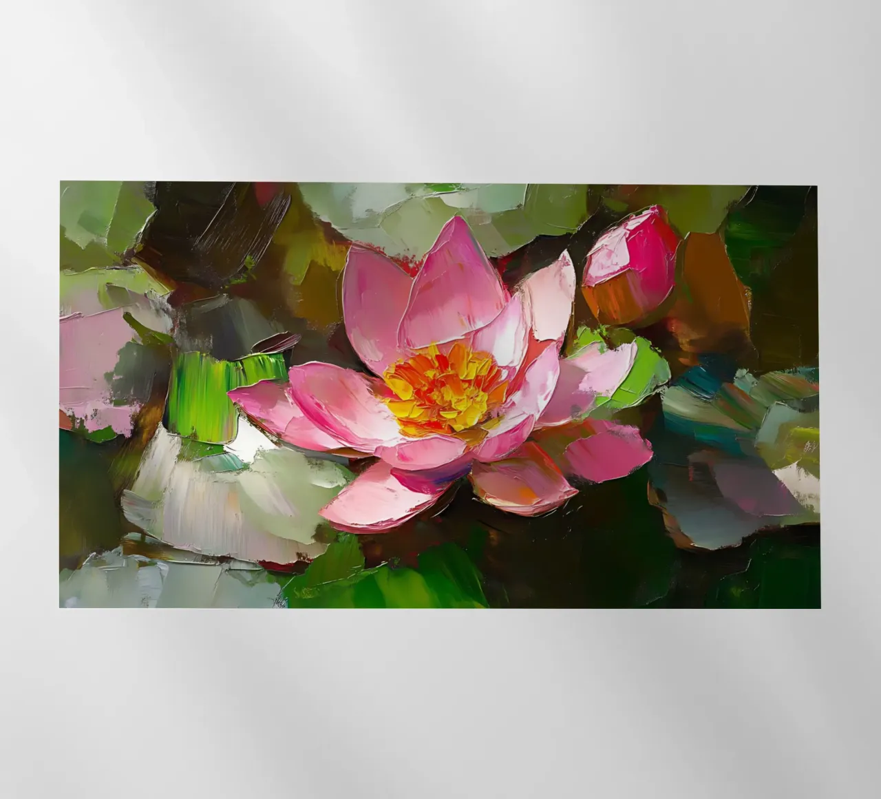 Fioritura di loto rosa testurizzato - Impasto di ninfee pellicola backlit da ClubArt