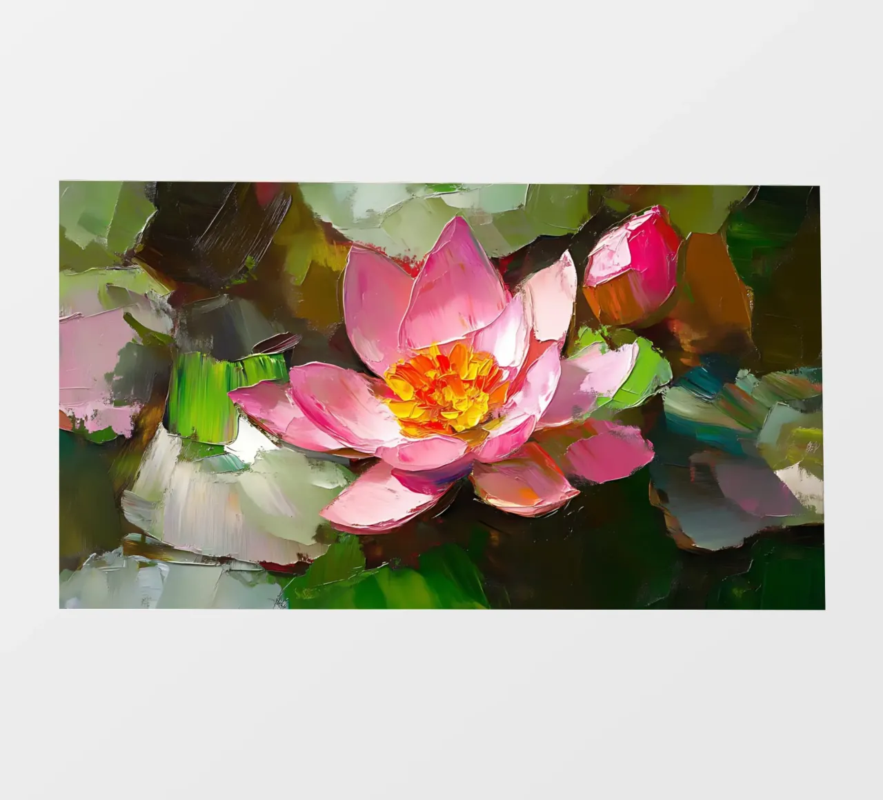 Fioritura di loto rosa testurizzato - Impasto di ninfee pellicola backlit da ClubArt