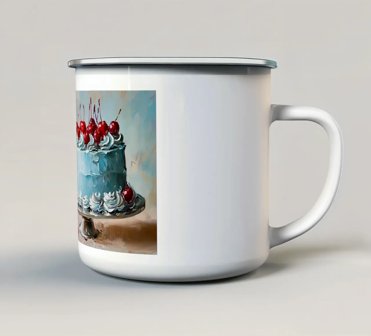 Torta blu ciliegia - Impasto artistico strutturato tazza in smalto da ClubArt