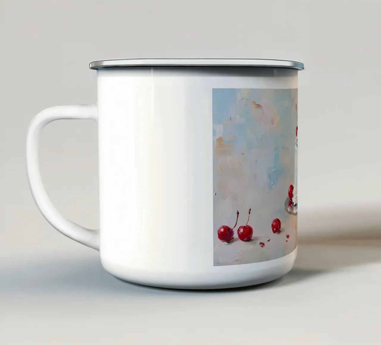 Torta blu ciliegia - Impasto artistico strutturato tazza in smalto da ClubArt