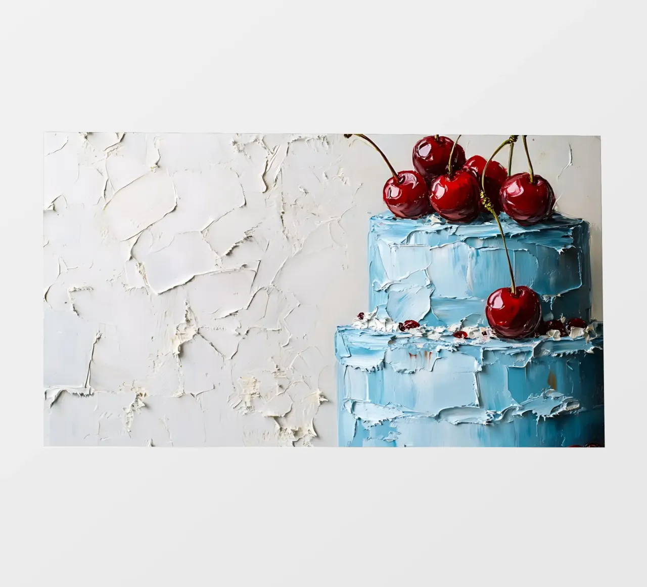 Gâteau bleu texturé - Impasto Cherry Delight Art film rétro-éclairé de ClubArt