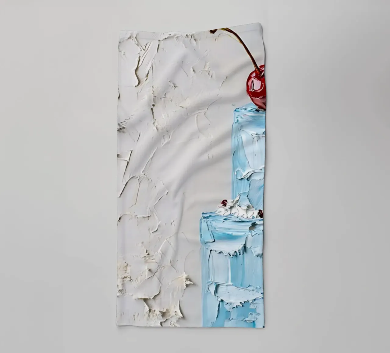 Strukturierte blaue Torte - Impasto Cherry Delight Art Handtuch von ClubArt