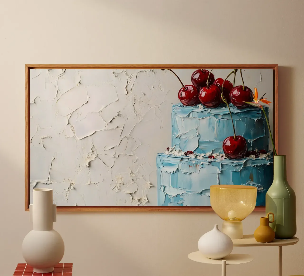 Torta blu strutturata - Impasto Cherry Delight Art tela da ClubArt