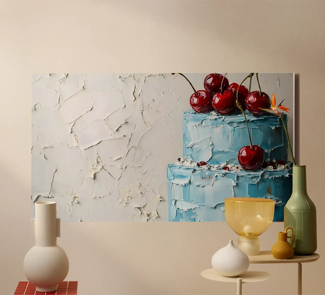 Torta blu strutturata - Impasto Cherry Delight Art tela da ClubArt