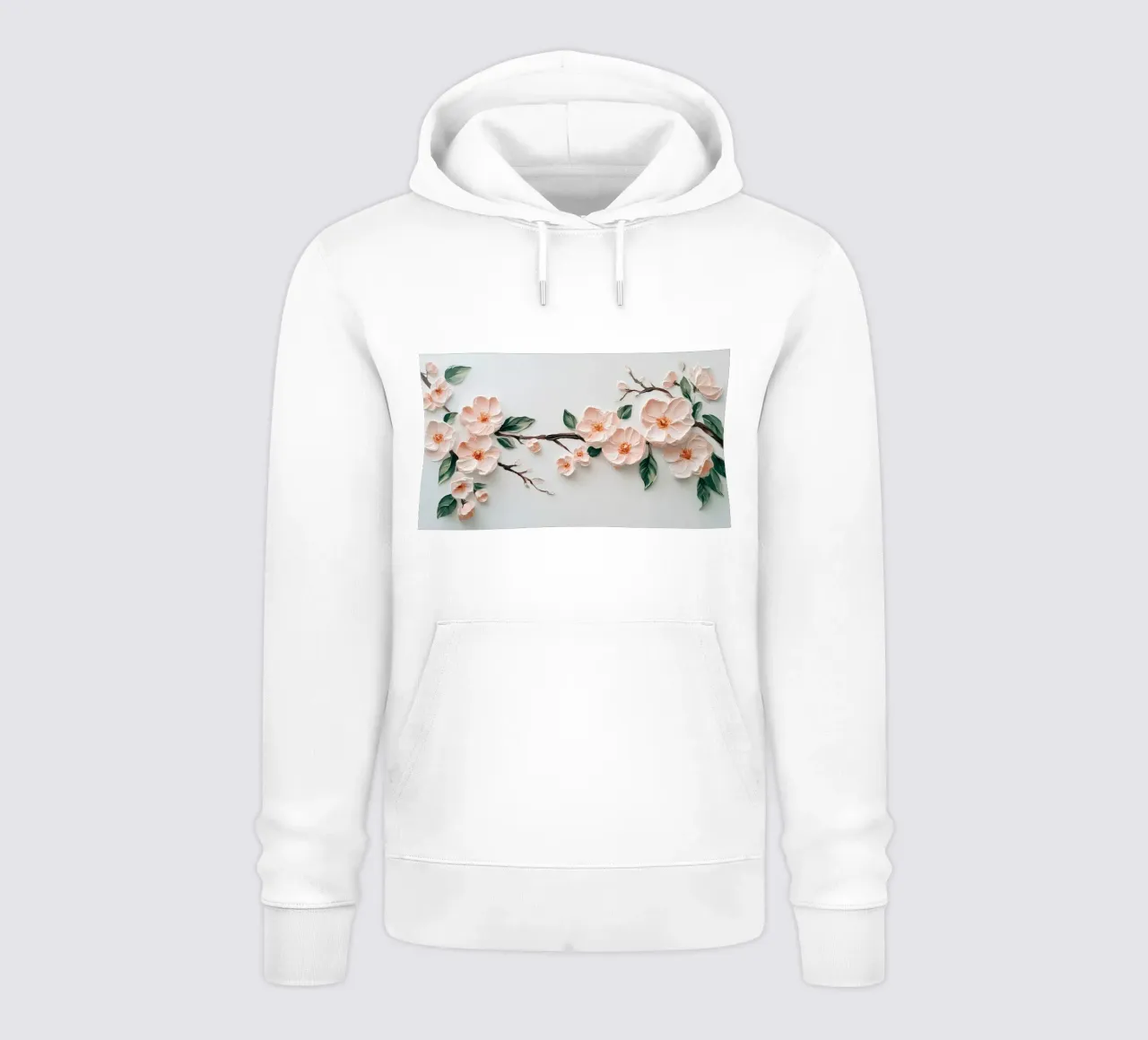 Rami di fiori di ciliegio strutturati - Impasto floreale 3D felpa con cappuccio da ClubArt