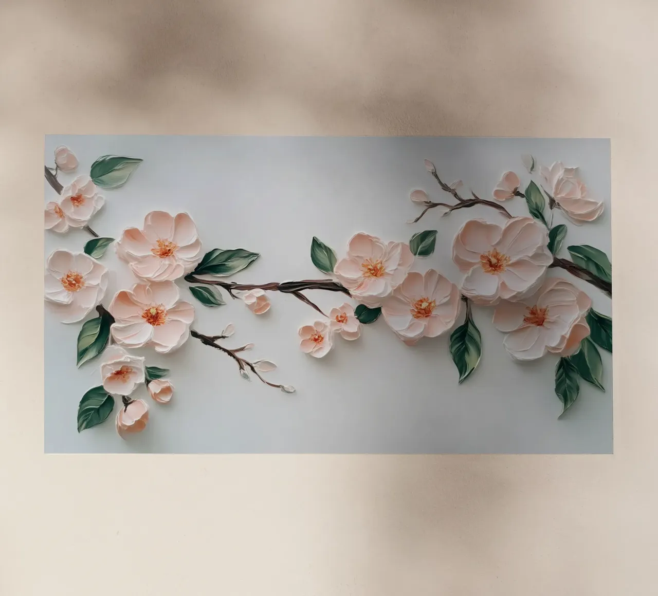 Rami di fiori di ciliegio strutturati - Impasto floreale 3D pellicola backlit da ClubArt