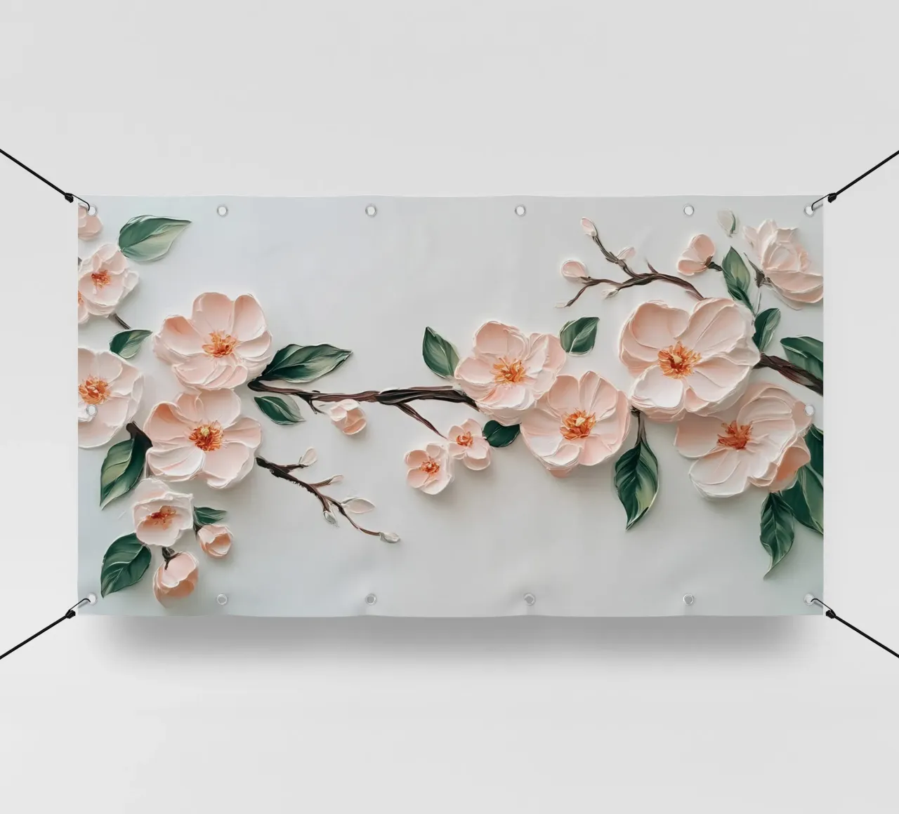 Rami di fiori di ciliegio strutturati - Impasto floreale 3D telo in pvc da ClubArt