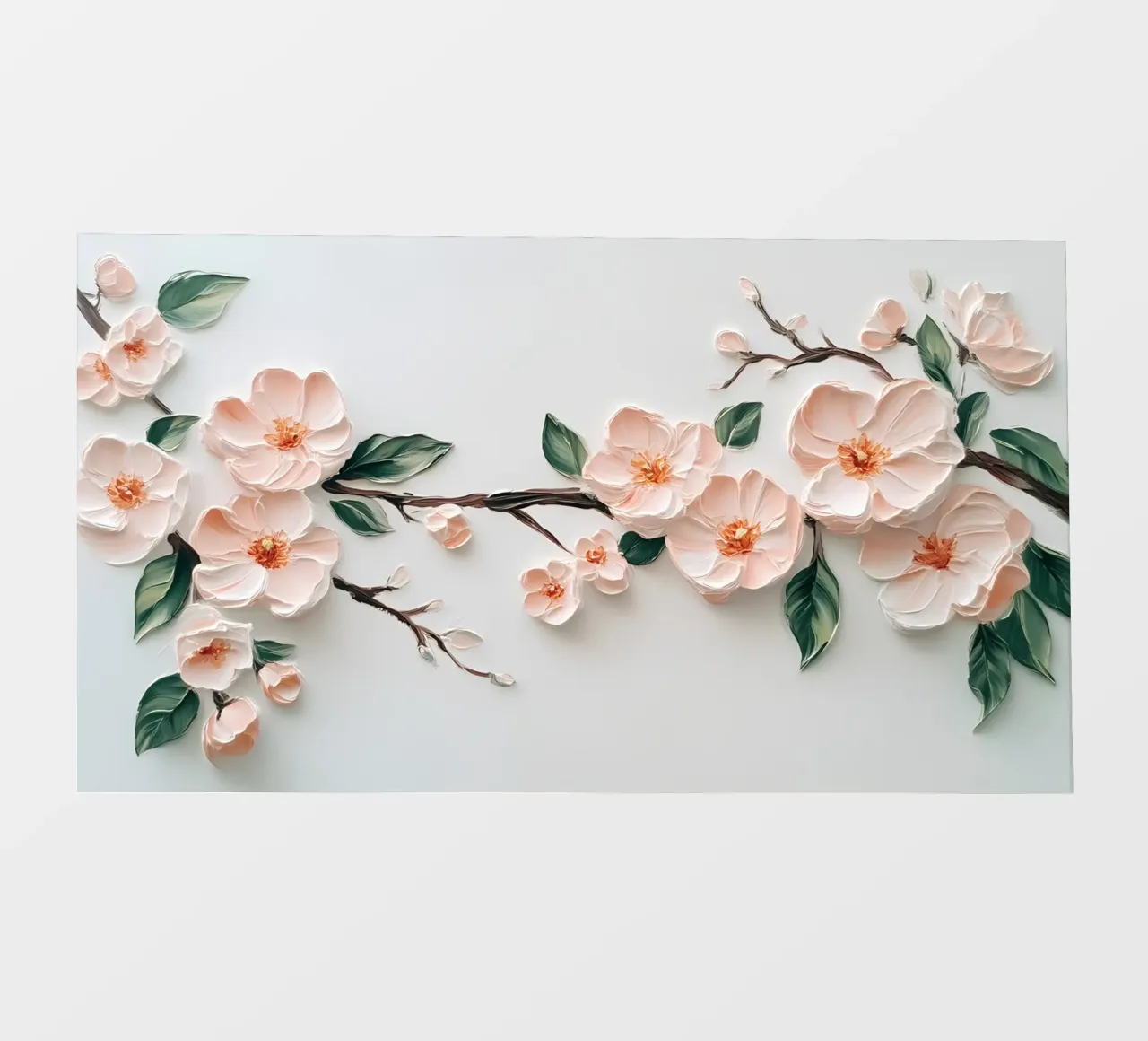 Rami di fiori di ciliegio strutturati - Impasto floreale 3D telo in pvc da ClubArt