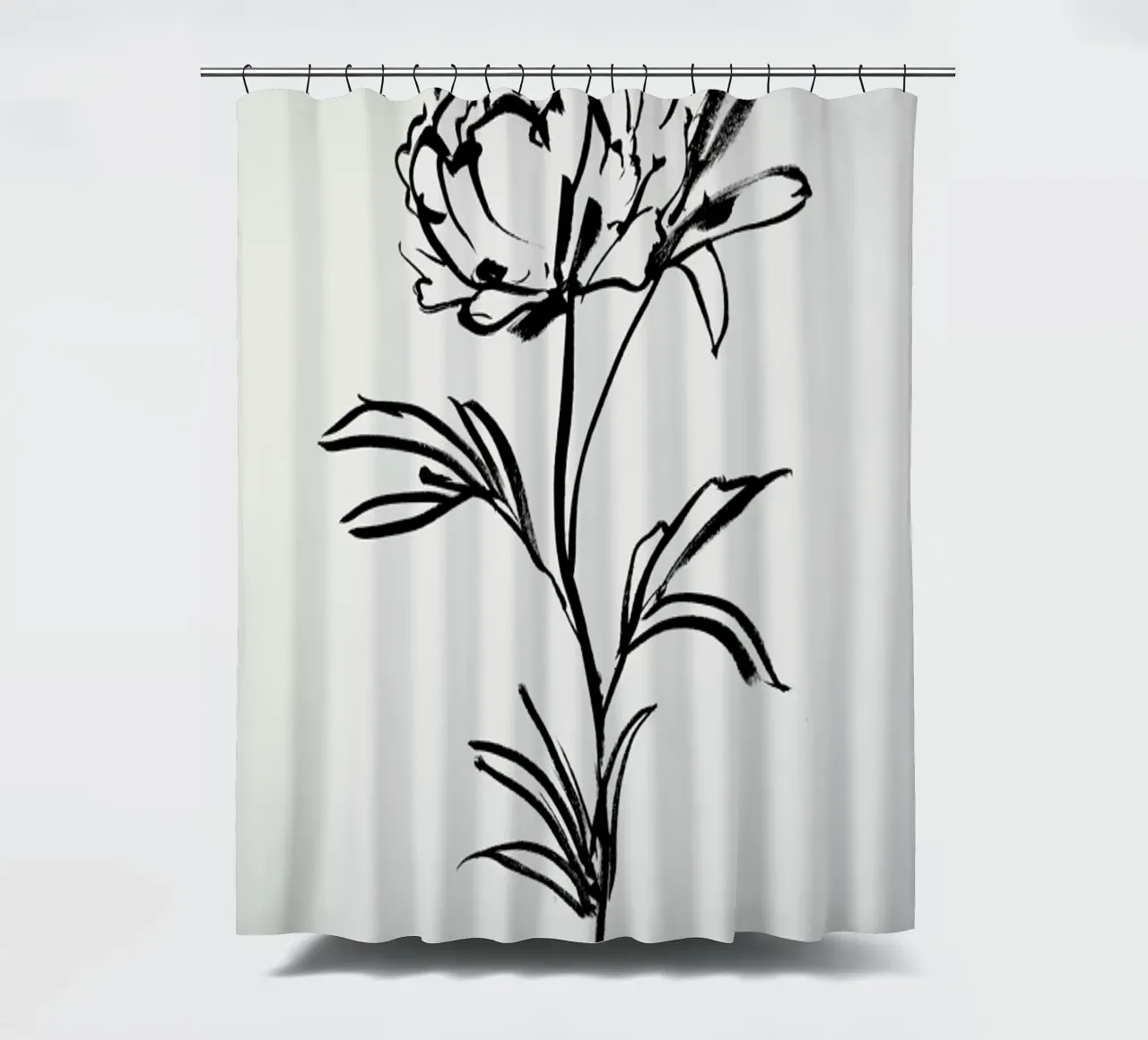 Simple Peony 2 shower curtain by Graphite