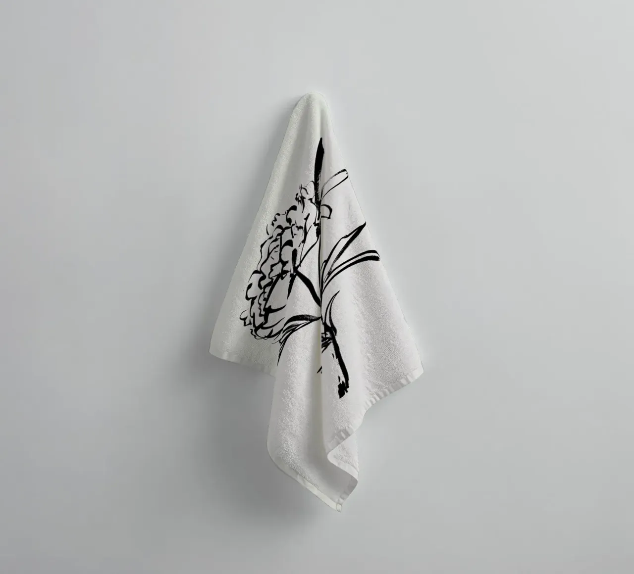 Simple Peony 2 asciugamano da bagno da Graphite