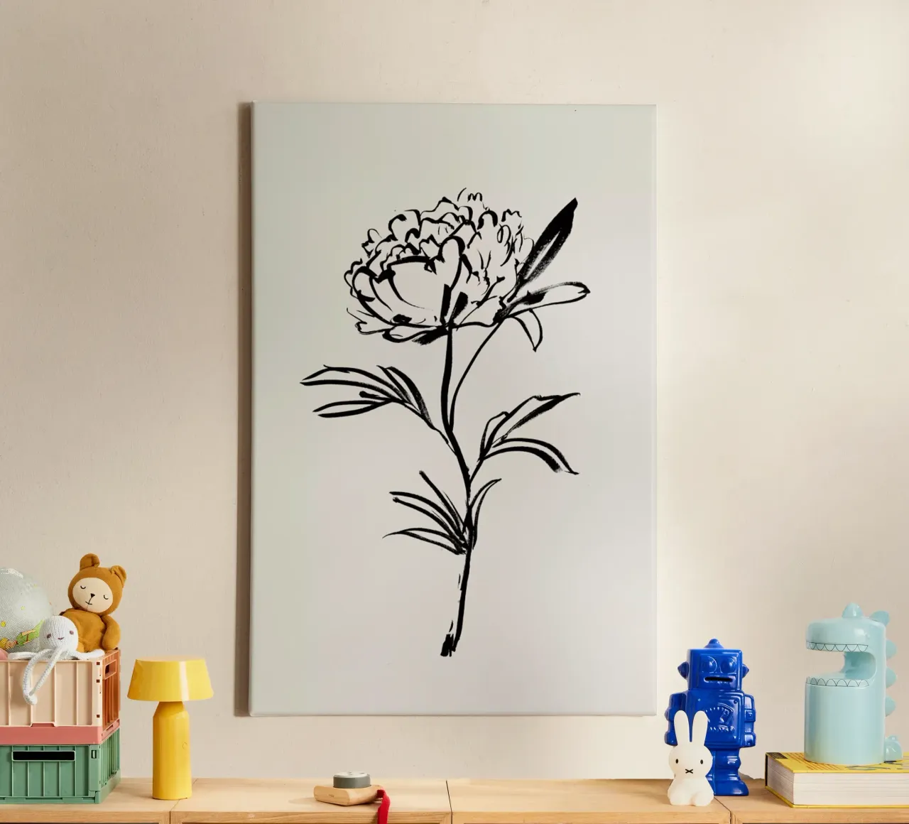 Simple Peony 2 canvas by Graphite