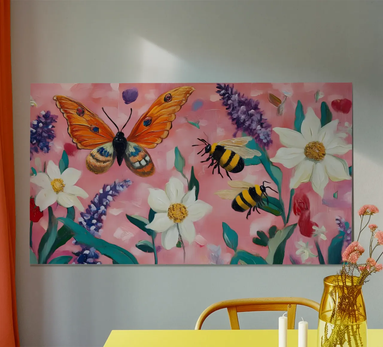 Farfalle e api - Arte da giardino impressionistica e vibrante poster da ClubArt