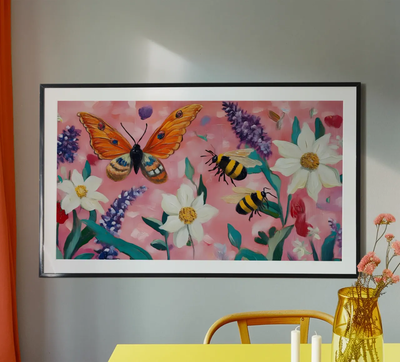 Farfalle e api - Arte da giardino impressionistica e vibrante poster da ClubArt