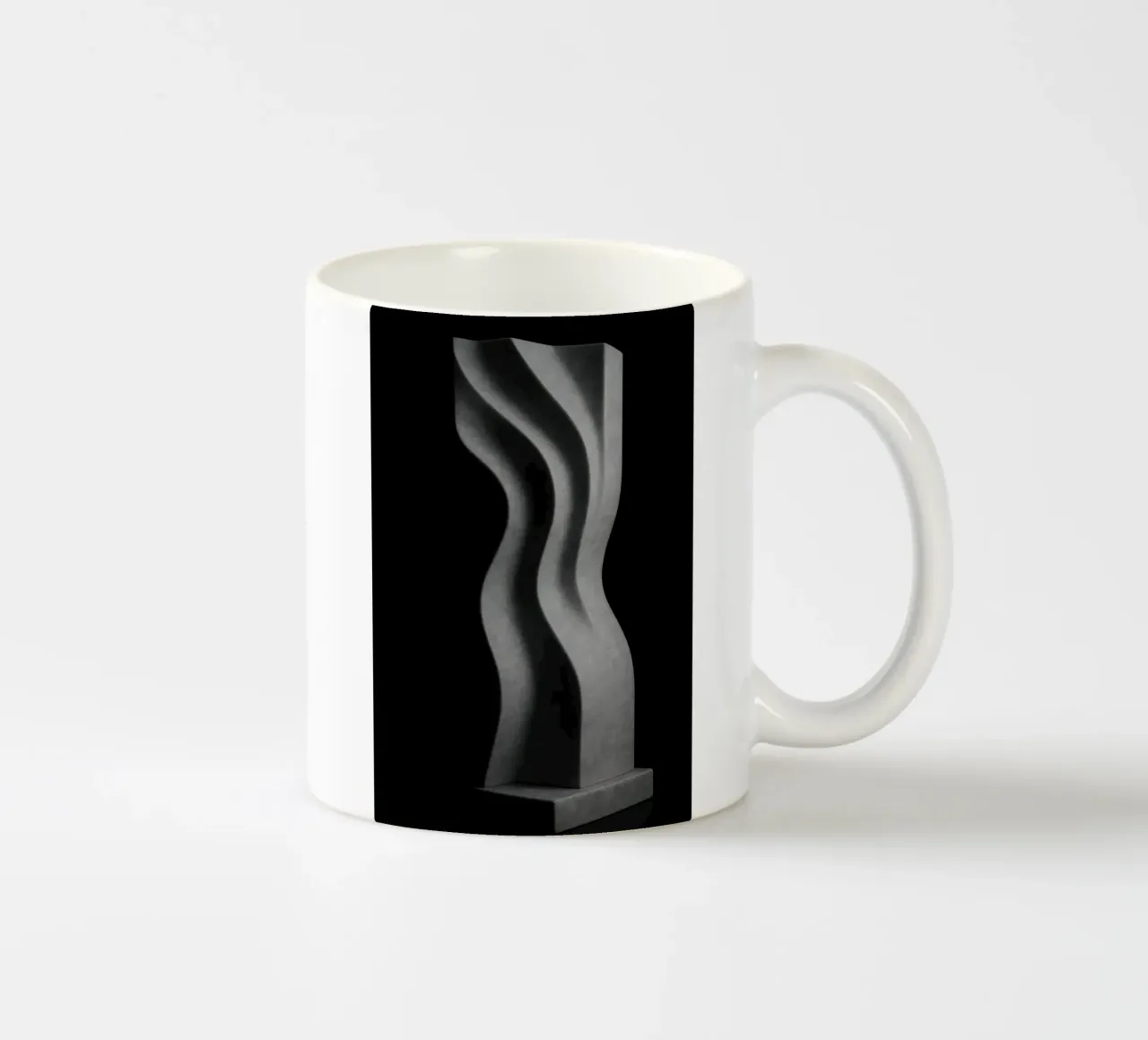 Vertikale Skulptur - Geometrische Vibrationen Keramik Tasse von Black & White