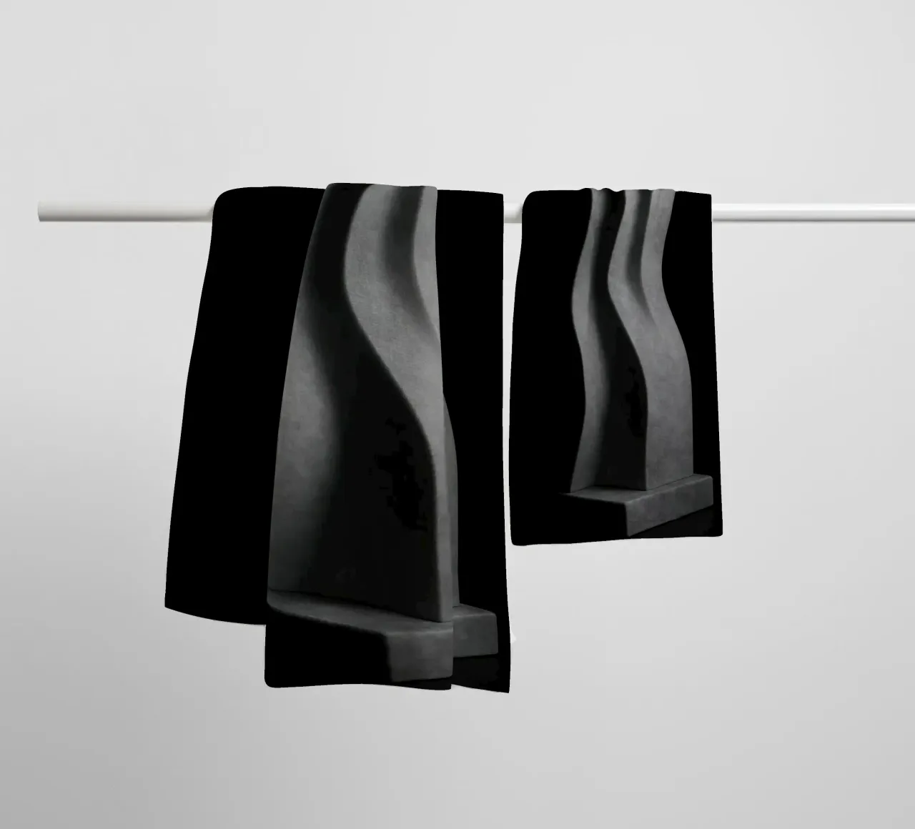 Scultura verticale - Vibrazioni geometriche asciugamano da bagno da Black & White