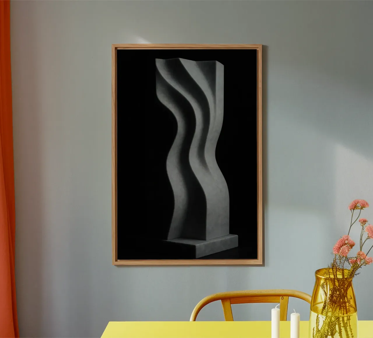 Scultura verticale - Vibrazioni geometriche pannello forex da Black & White