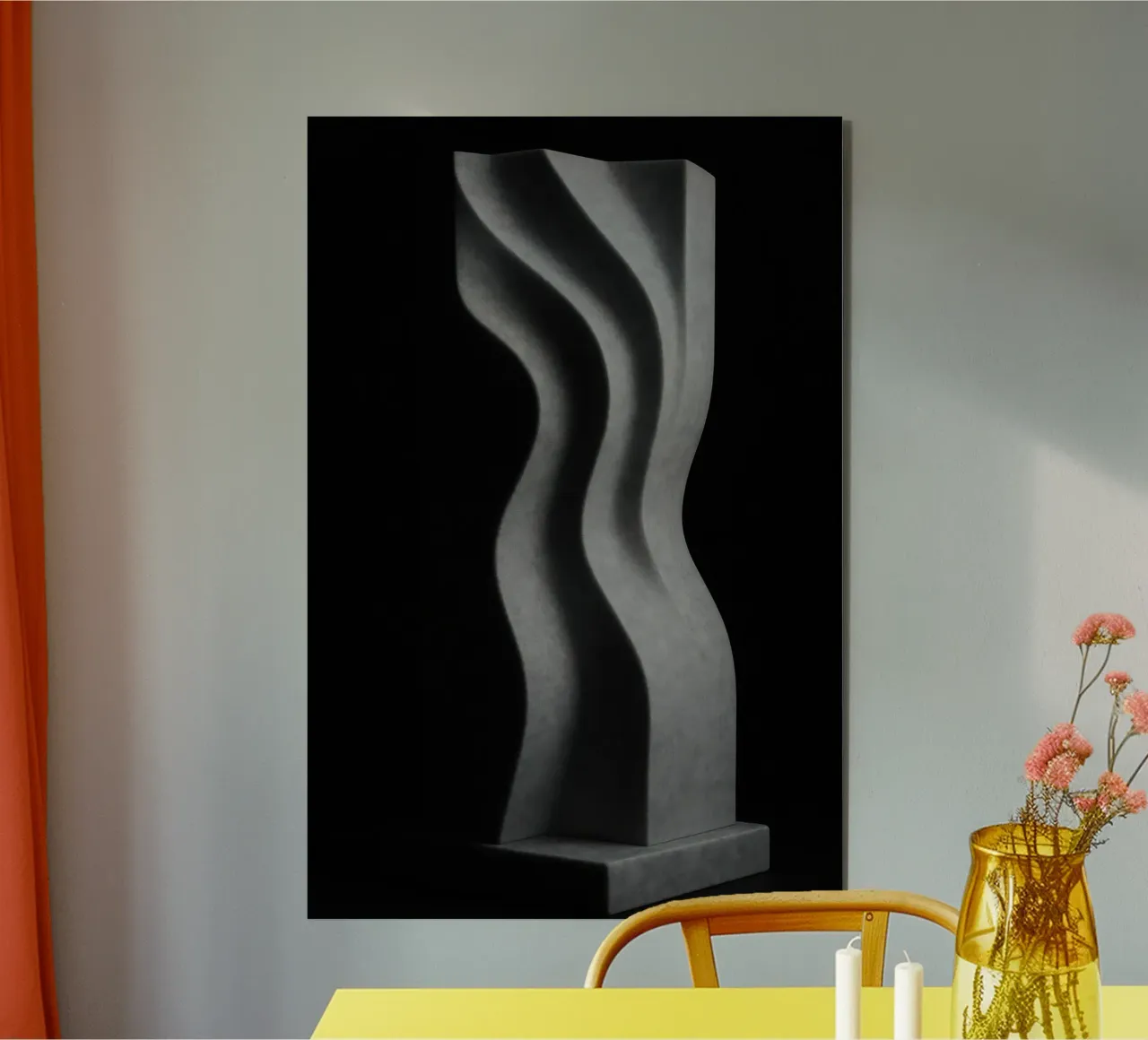 Scultura verticale - Vibrazioni geometriche pannello forex da Black & White