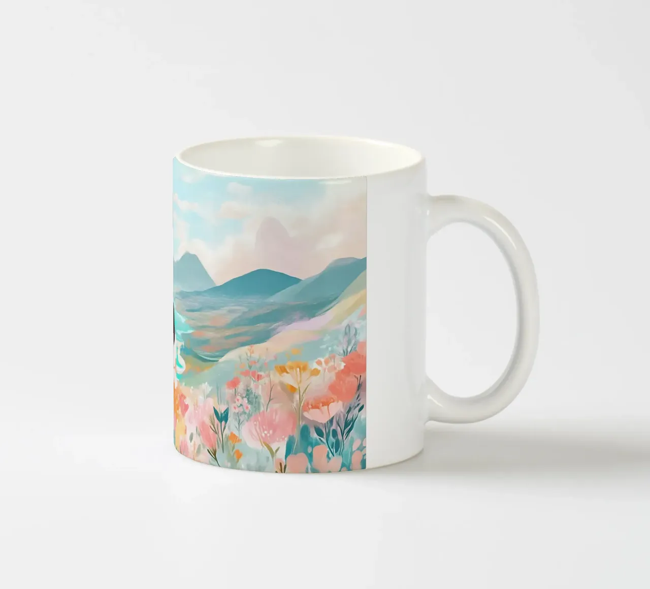 Serene Valley Dreamer - Pastelli di montagna e di fiume tazza in ceramica da ClubArt