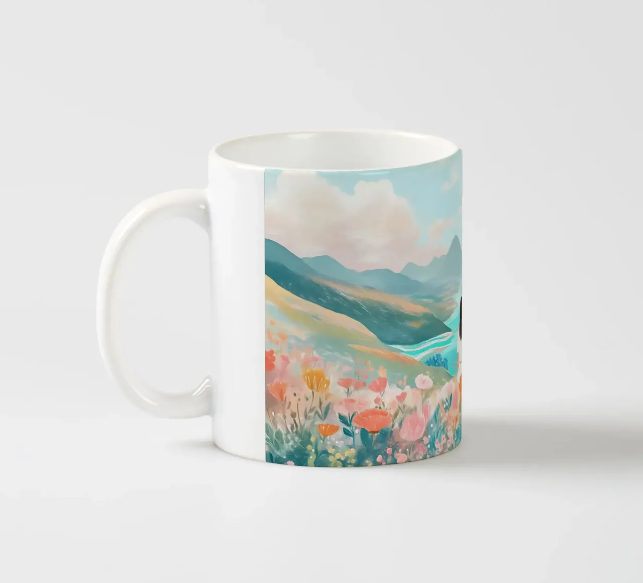 Serene Valley Dreamer - Pastelli di montagna e di fiume tazza in ceramica da ClubArt