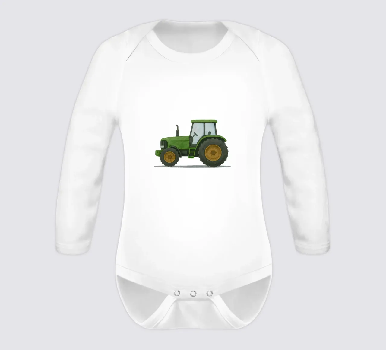 Green giant - power in the field long-sleeve baby romper by KidzStudio