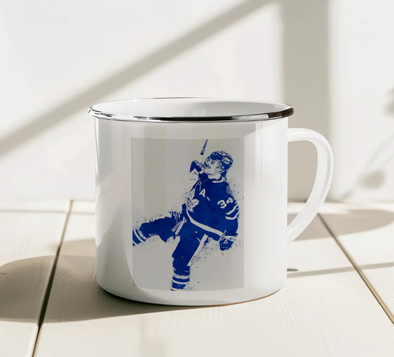 Auston Matthews taza de esmalte de tenten