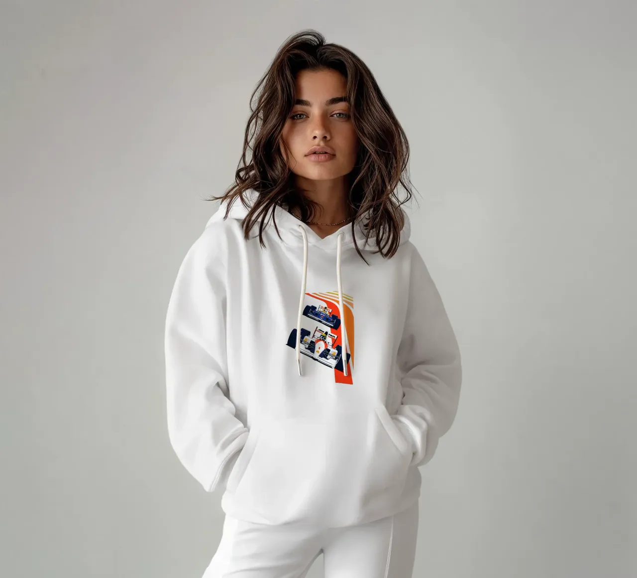 Auto da corsa di Formula d'epoca felpa con cappuccio da Mariel Toigo